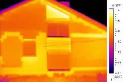 Thermal cameras: image of the outside of a house