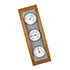 Analog indoor Combi temperature readers (barometer, temperature reader, hygrometer), beech and aluminum.