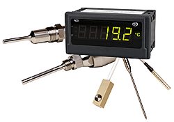Temperature indicators to process signals from temperature sensors and show them in the display.