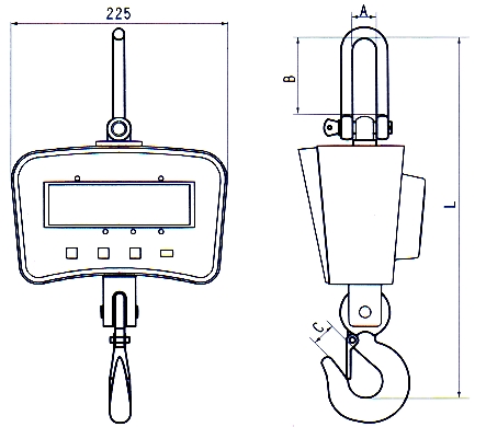 Crane Scale PCE-CS 1000: Dimensions.