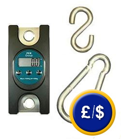 Solid hanging scale with a high resolution.