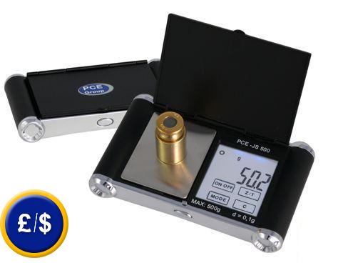 PCE-JS 500 micro scale with a weight range from 0 up to 500 g.