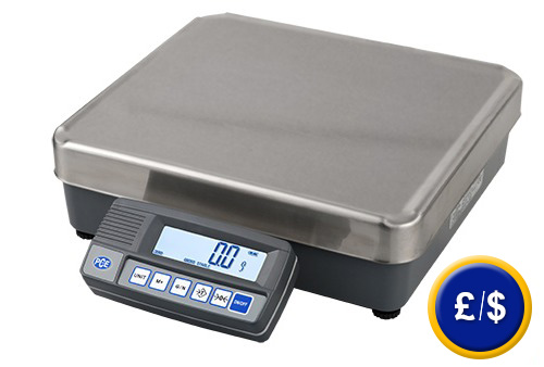 Package Scale PCE-HPS with a small and compact weighing plate/affordable/with RS-232 port and internal accumulator