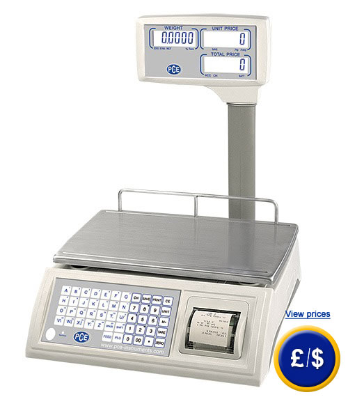 Retail Scale - PCE PPM series with weight range up to 6 kg has a resolution of  2 g and with a weight range up to 15 kg it has a resolution of 5 g.