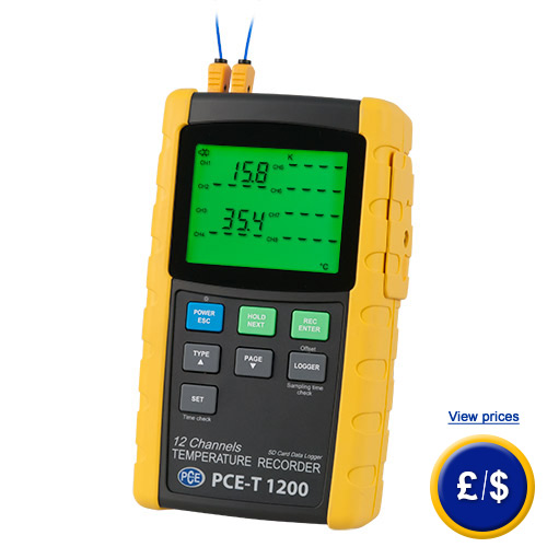 12-Channel Temperature Recorder PCE-T 1200