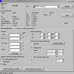 Acceleration data logger PCE-MSR165-software.