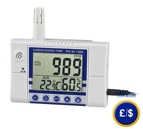 PCE-AC 1000 Air quality meter with temperature and humidity indication.
