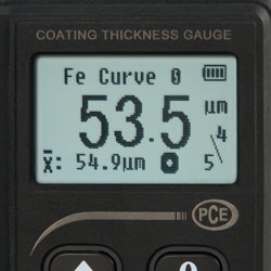 LCD display of Coating Thickness Meter PCE-CT 70