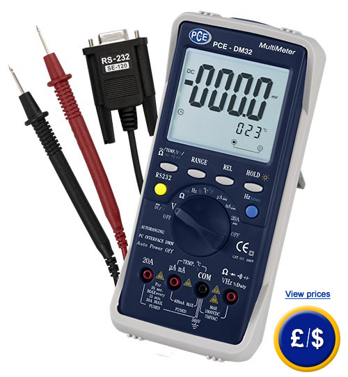 Digital Voltmeter with RS-232 interface and software.