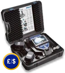 With the PCE-V240/V260 endoscope with monitor and digital counter.