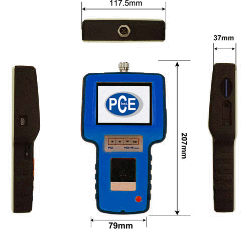 Dimensions of the PCE-VE 3xxN Endoscope