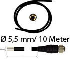 Probe 10 m/ 5.5 mm/fleixble for the borescope PCE VE 1000.