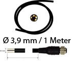 1 m semiflexible probe,  3.9 mm for the borescope PCE VE 1000.