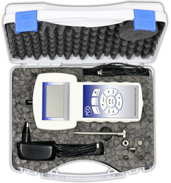 1 x PCE-FG series precision force tester, 6 x adapters, 1 x extension rod (90 mm), 1 x software (with RS-232 data cable included), 1 x mains component, 1 x carrying case.