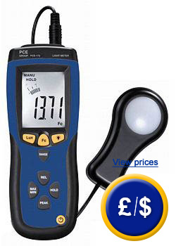 The PCE-172 light meter is used for accurately measuring brightness in the industrial sector, commercial sector, agriculture and in research.