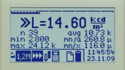 Accurate lux meter: Luminous density including statistics PCE L 100