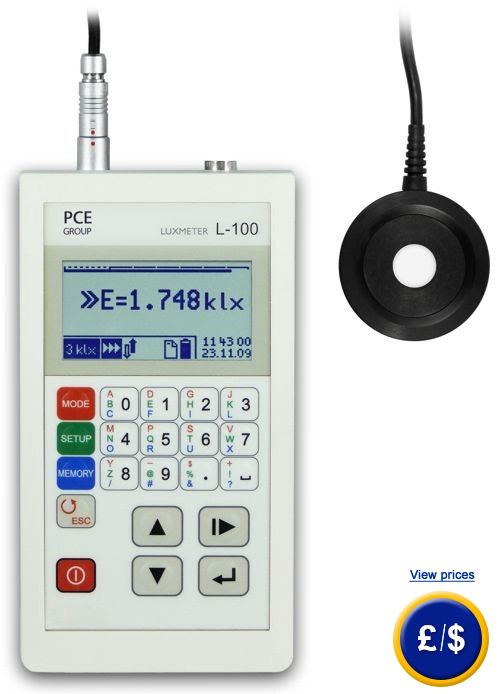 Accurate lux meter for luminous density and intensity PCE L 100