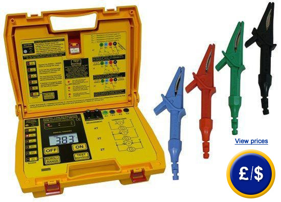 Microhm meter PCE-MO 3001 for the measurement of low resistance.