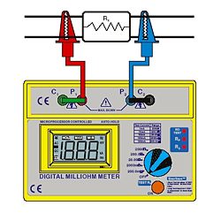 Milliohm tester PCE-MO 2002 series: Easy two phase measurements