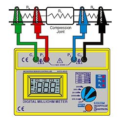 Milliohm tester PCE-MO 2002 series: Highly accurate four phase measurements