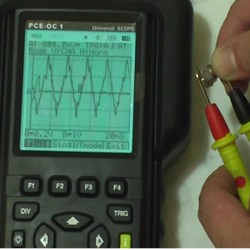 the PCE-OC1 oscilloscope on the job