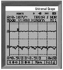 images of the PCE-OC 1 oscilloscope's display