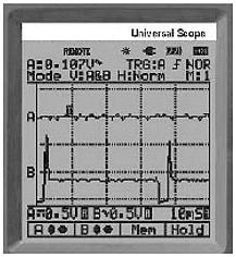images of the PCE-OC 1 oscilloscope's display