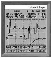 images of the PCE-OC 1 oscilloscope's display