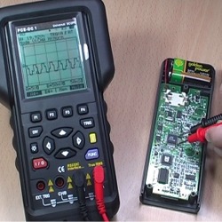 the PCE-OC1 oscilloscope on the job