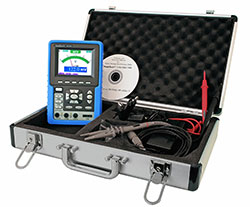 The handheld Oscilloscope is delivered with a case so that the equipment and accessories are well kept.