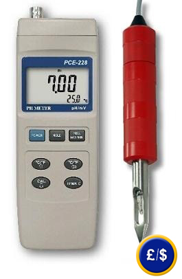 PCE-228 M pH meter for pH measurement of food such as sausage, meat, cheese, etc … 