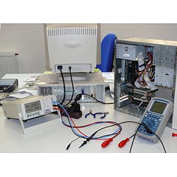 the PCE-PA 6000 power analyser used n repairing a computer
