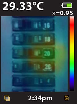 Here you can see the thermal camera during a measurement