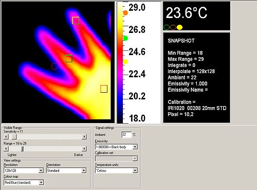 PCE-TC 2 thermographic camera: software used by the PCE-TC 2