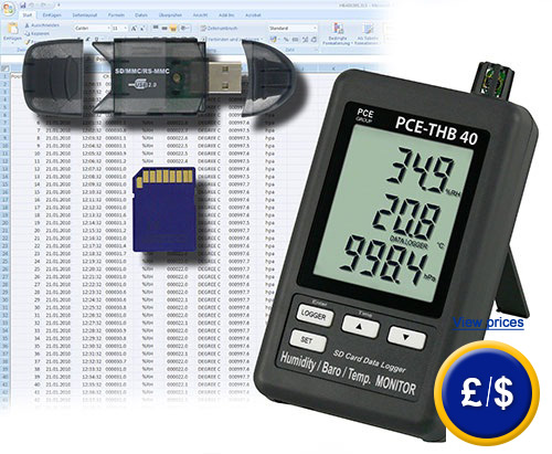 PCE-THB 40 thermohygrometer and barometer is ideal  to detect temperature, humidity and atmospheric pressure. 
