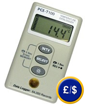 PCE-T-100 thermometer with data logger