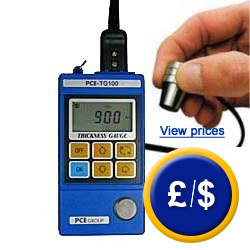 The PCE-TG120 thickness gauge for different materials, with special sensor for pipes, borders and edges