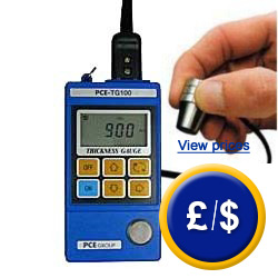 the PCE-TG130 thickness gauge with special cast iron sensor.