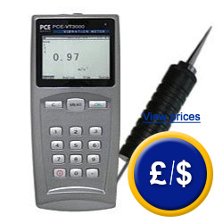 Vibration meter PCE-VT 3000 to measure vibrations and oscillations in machines and installations.