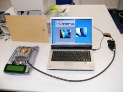 the PCE-VE 110 video endoscope sending data to a computer