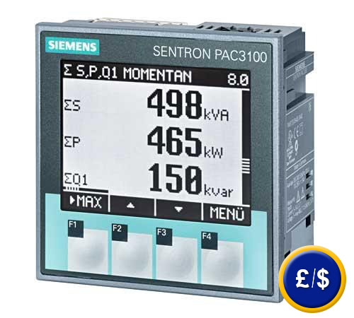 Energy meter PAC3100 for the measurement and visualization of different net parameters.
