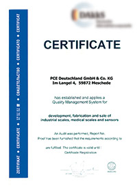 calibration certificate sample according to DAkkS