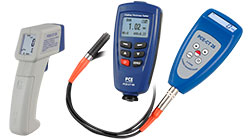 Material thickness meters for determining the thickness of paint and surface coatings.