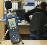 Noise meters measuring the noise level during the course of a shift.