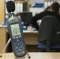 Sound testers measuring the noise level during the course of a shift.