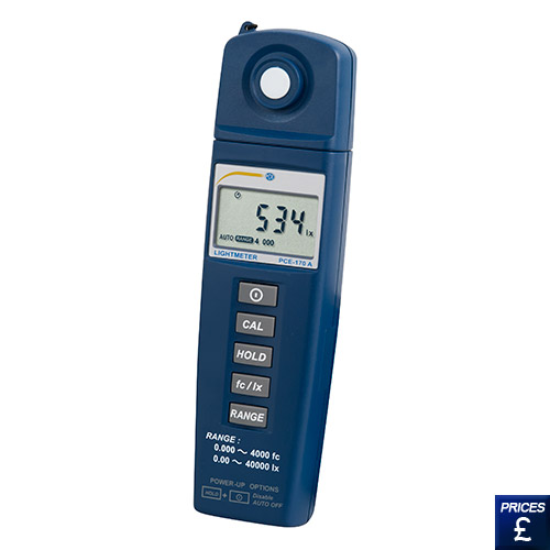 PCE-170A lux meter with built-in sensor comes with a wide measurement range.