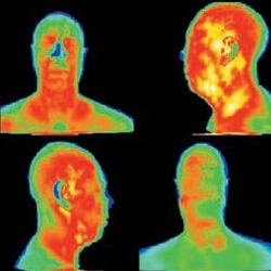 Thermal Imaging Cameras checking human body temperature.