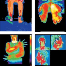Thermal Imaging Cameras checking human body temperature.