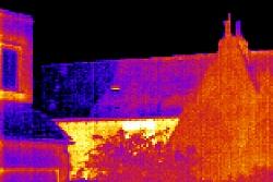 Thermal Imaging Cameras checking the isolation system in a house.