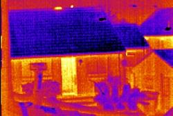 Thermal Imaging Cameras checking isolation of the front of a house.